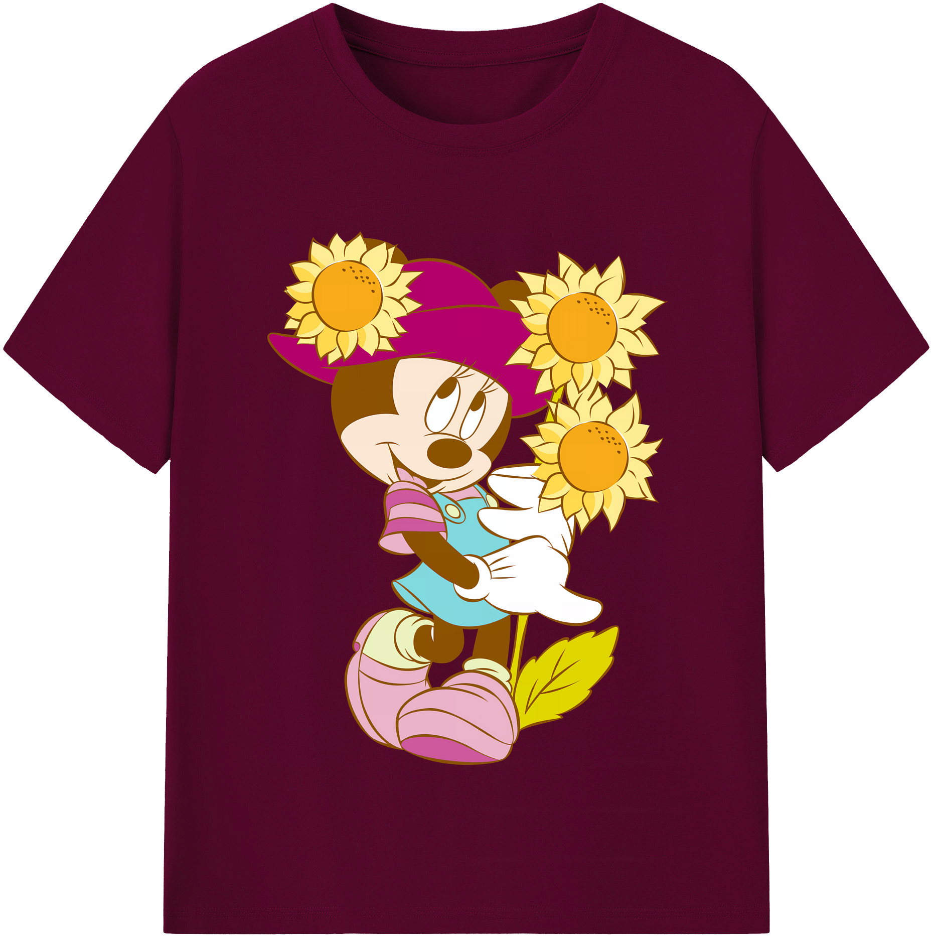 （画像用） ミッキーマウス Mickey Mouse レディースカジュアルプリントTシャツ（綿100％）